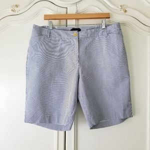 Talbots Blue Stripe Seersucker The Perfect Short 9.5" Inseam 16W Petite NWT